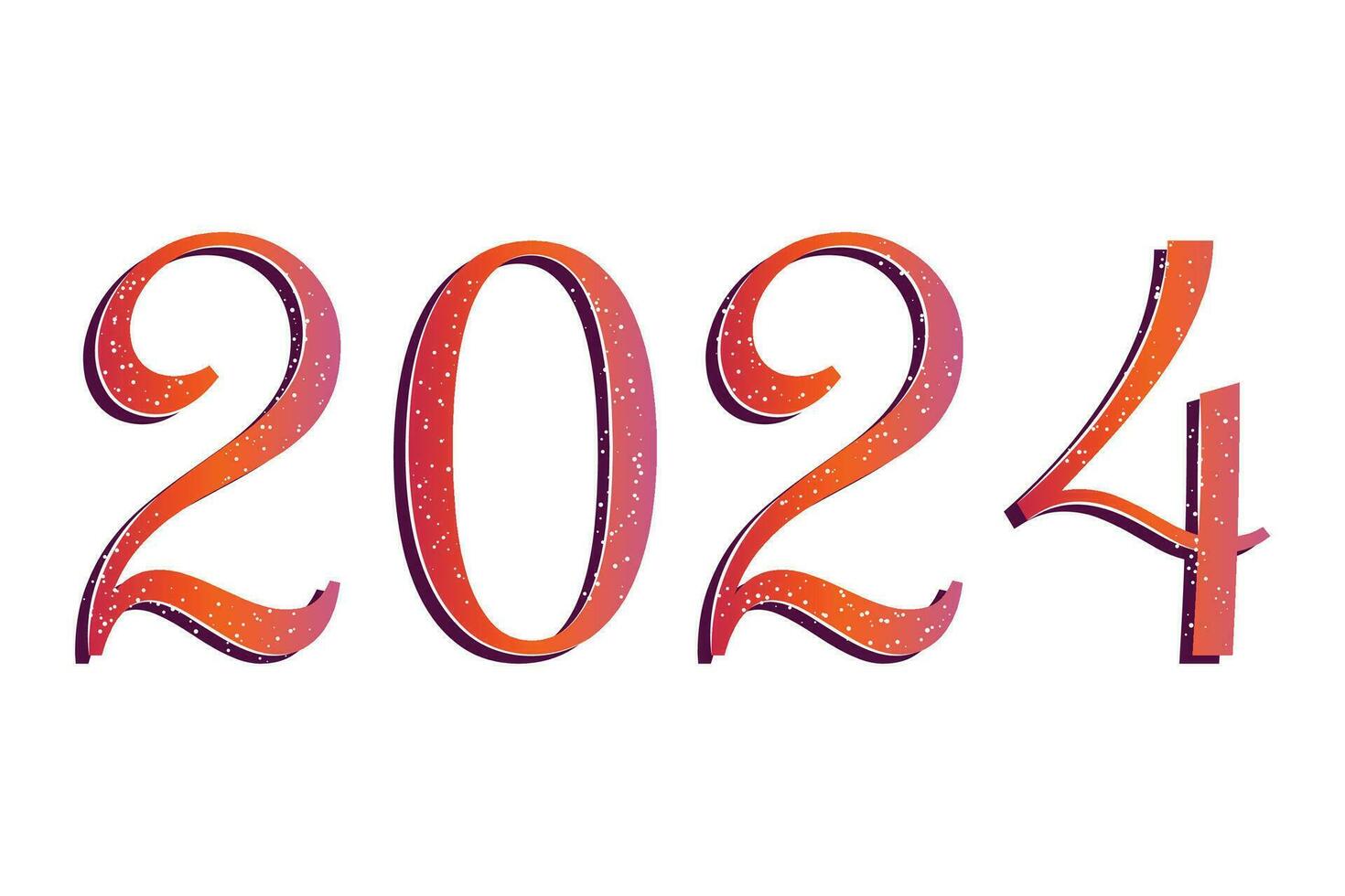 2024 trendy colorful number counting for Happy New Year 27702925 Vector