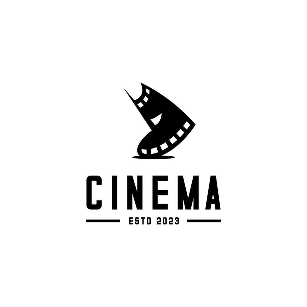 film reel vector, cinema logo on white background vector