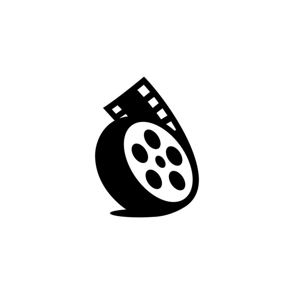 film reel vector, cinema logo on white background vector