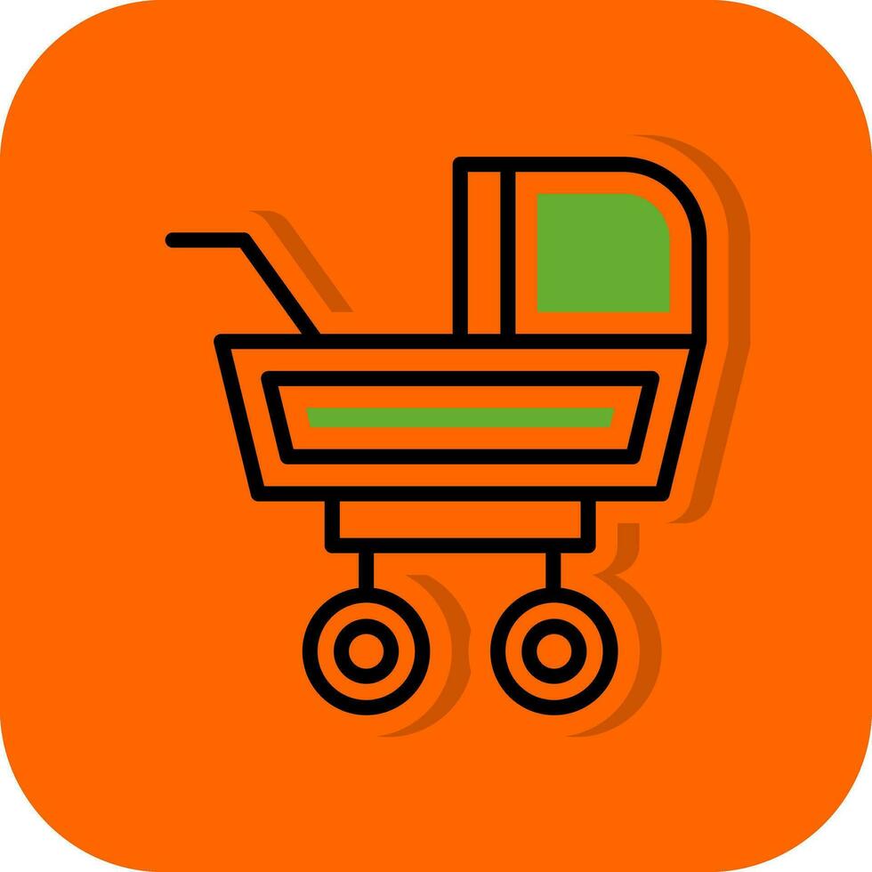 Baby Buggy Vector Icon Design