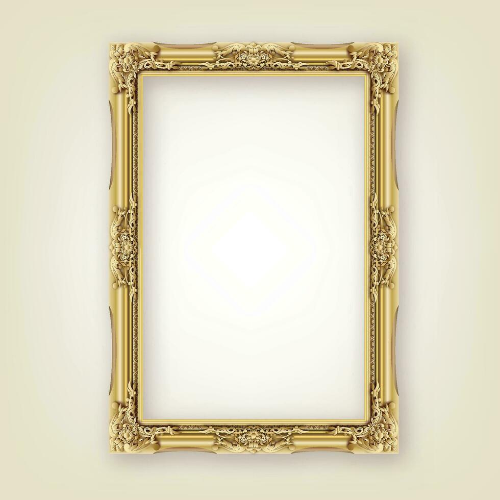 Royal golden frame photo vector