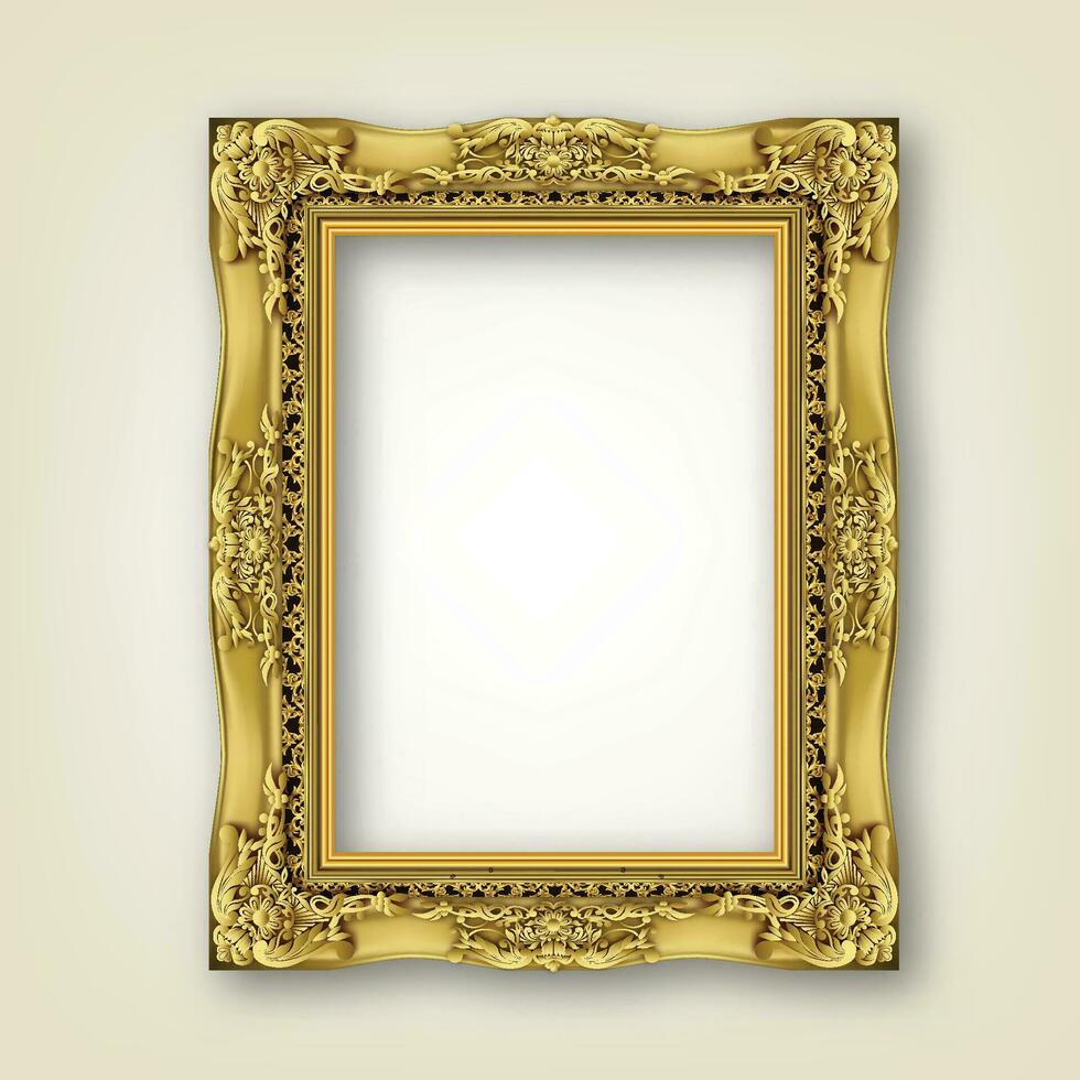 Royal golden frame photo vector