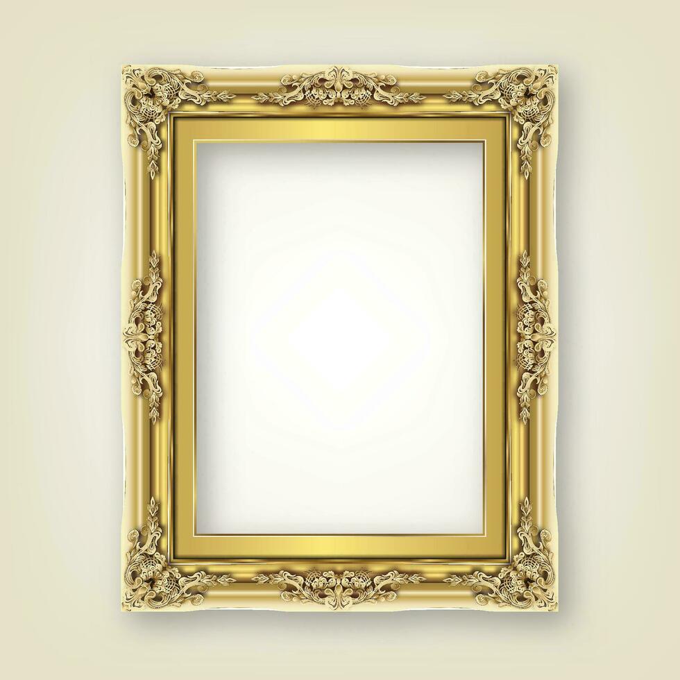 Royal golden frame photo vector