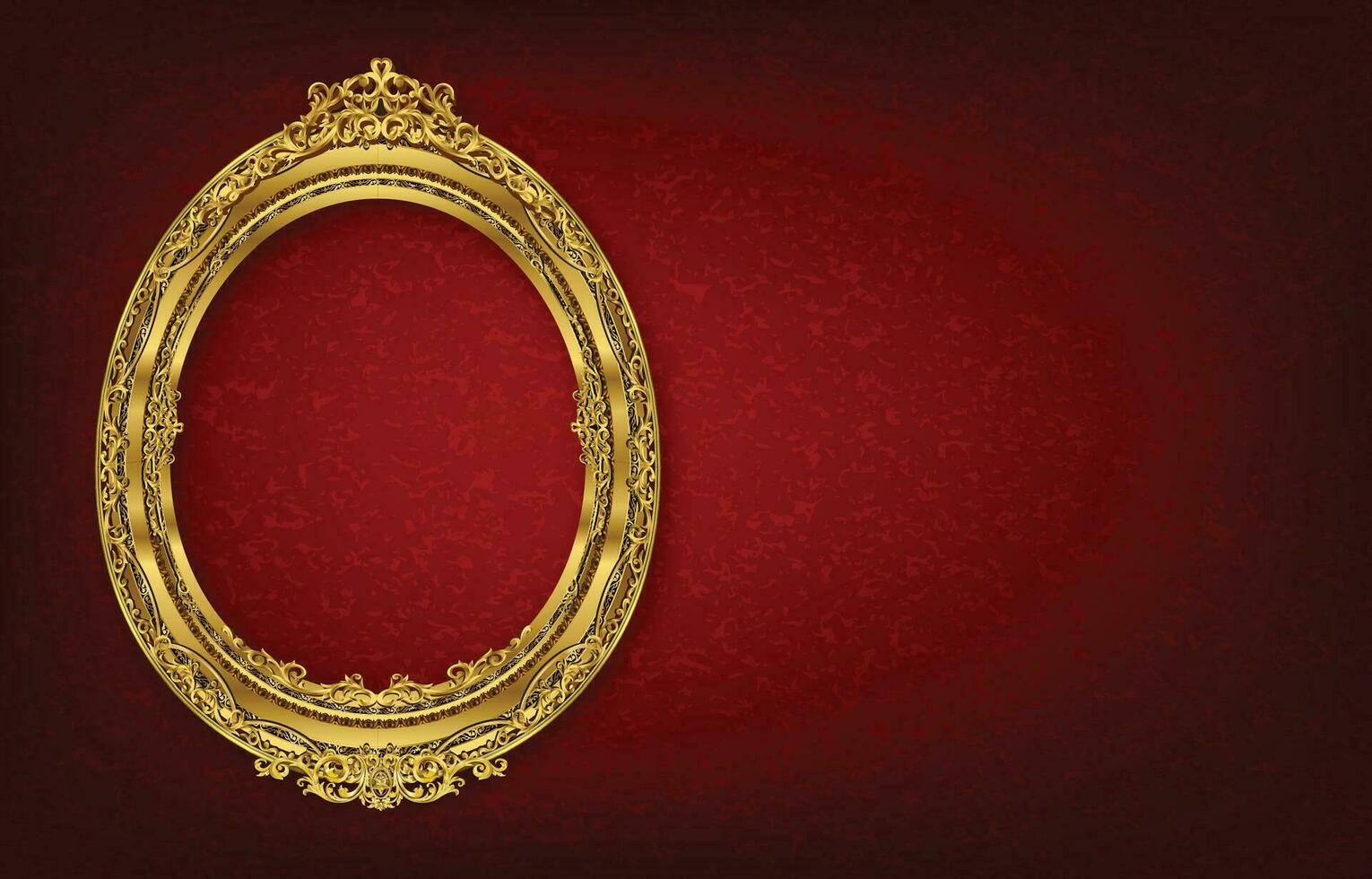 Gold frame with corner line floral for picture, Vector design decoration pattern style