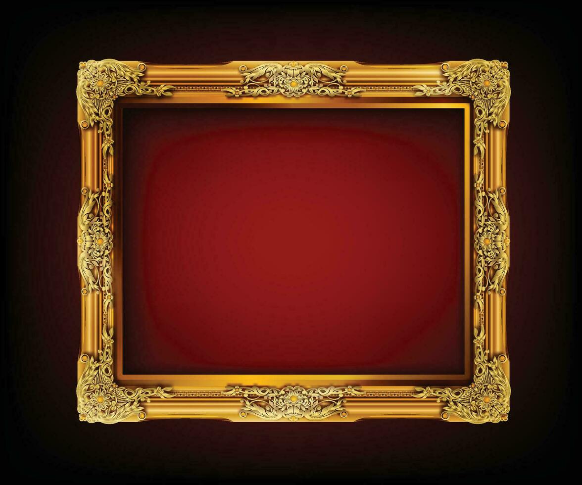 Royal golden frame photo vector