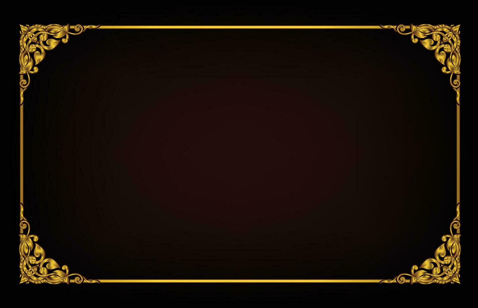 Golden of Classical decorative elements in baroque style vector