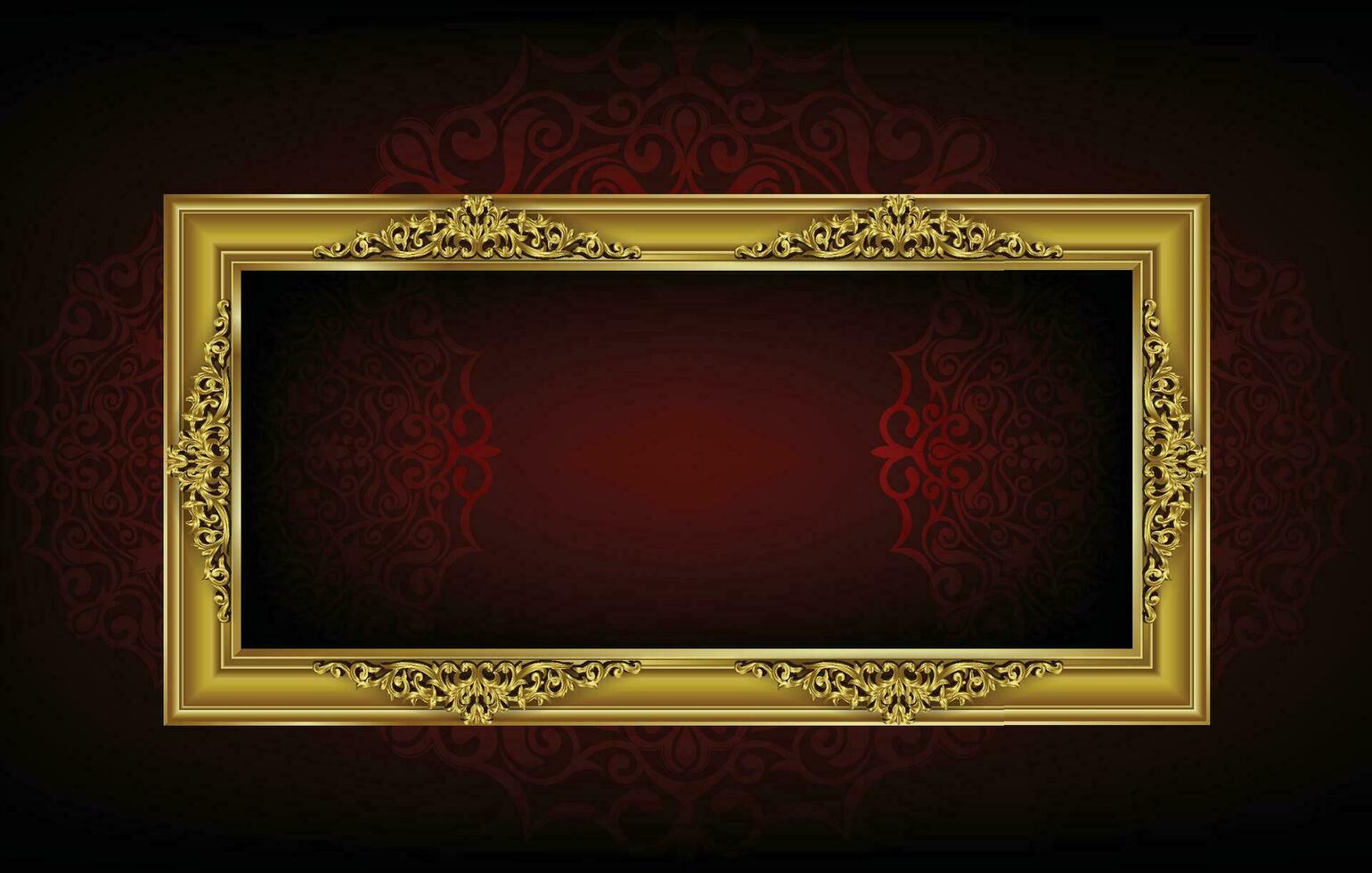 Royal golden frame photo vector