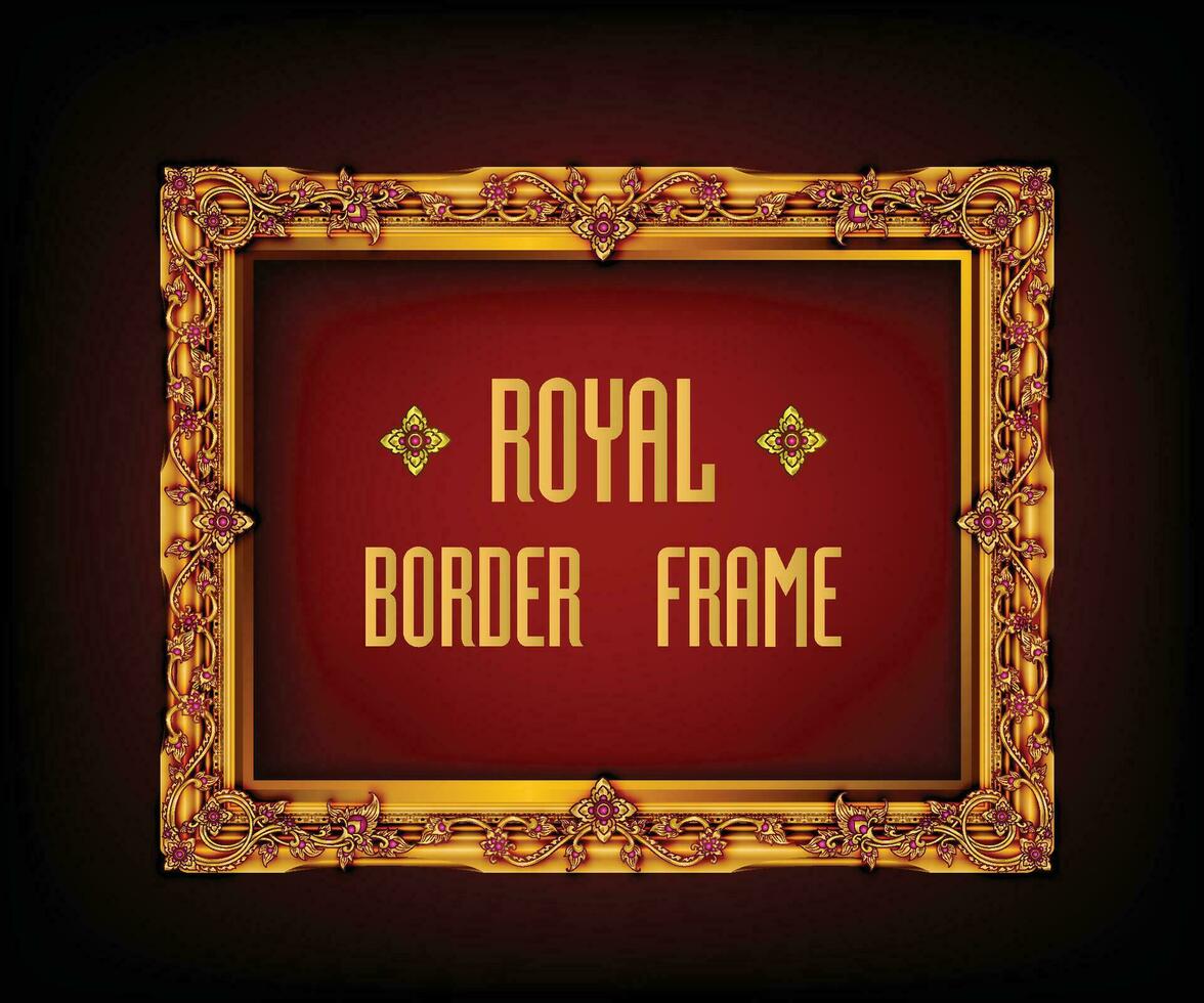 Royal golden frame photo vector