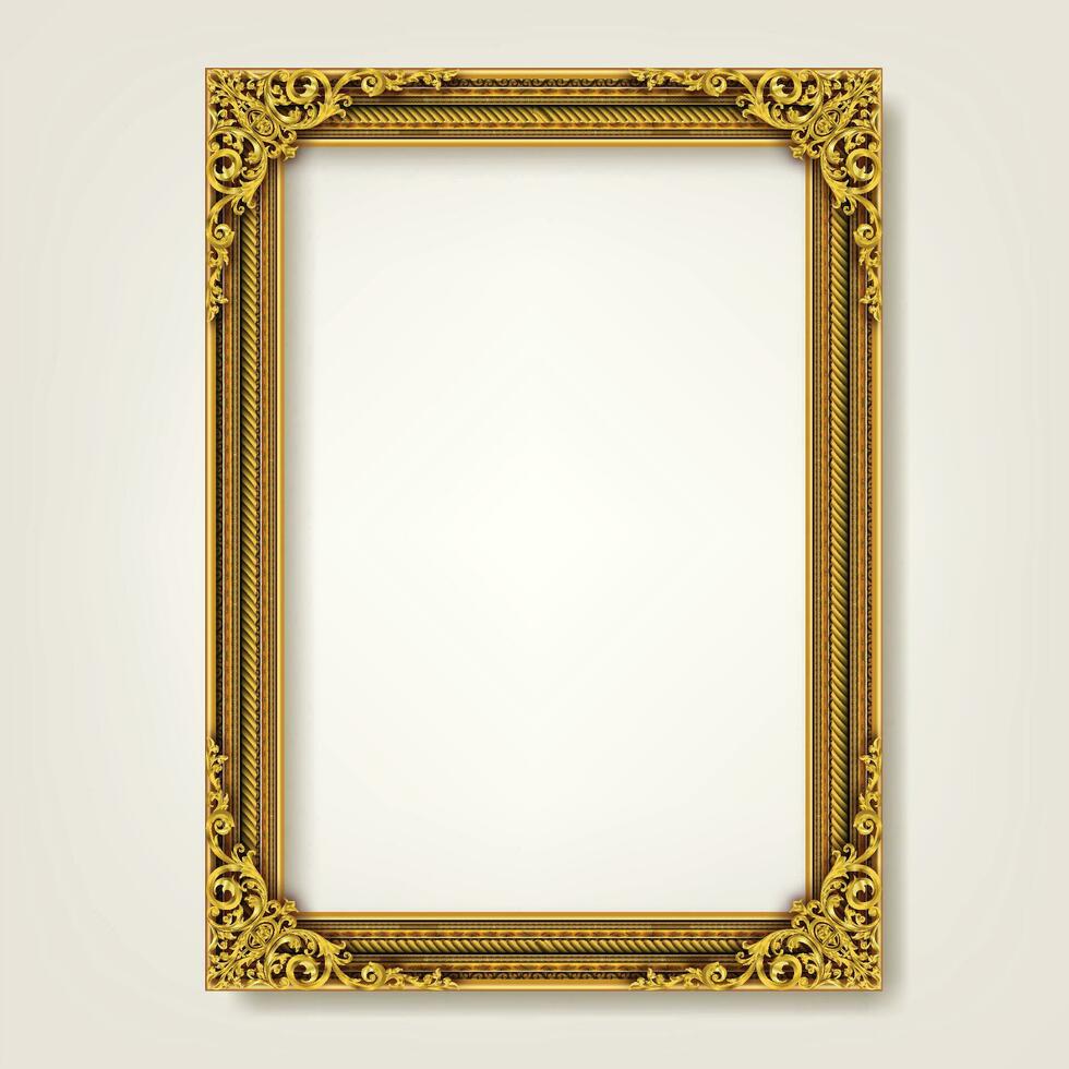 Royal golden frame photo vector