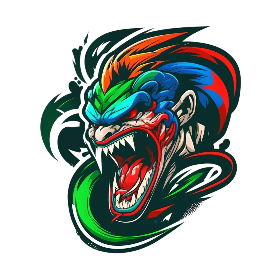 Angry character mascot gaming logo free png, Ai Generative 27703215 PNG