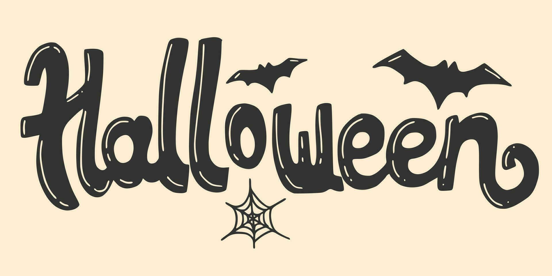 Halloween lettering isolated on a light background vector