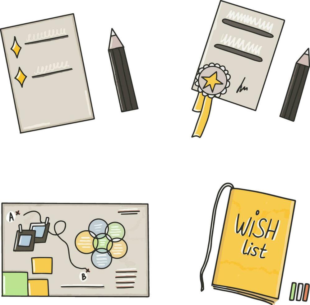 Wish card and to-do list stickers isolated on light background vector
