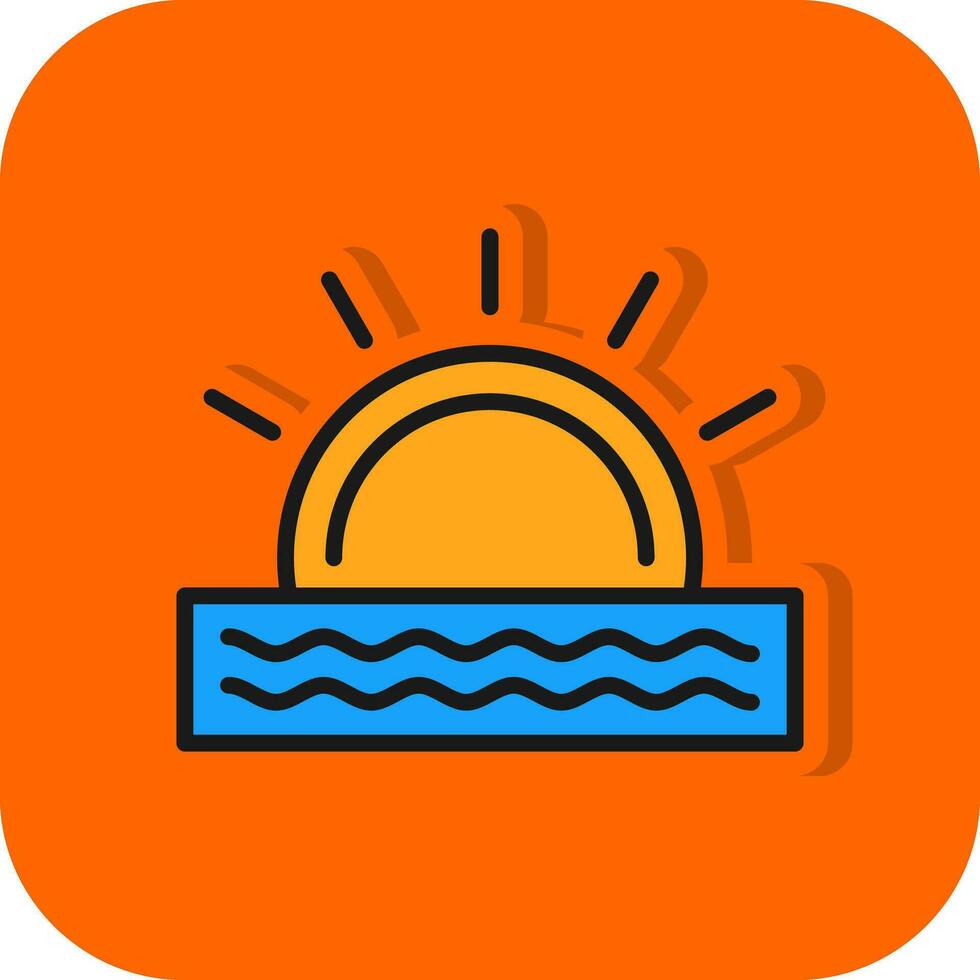 Sunset Vector Icon Design