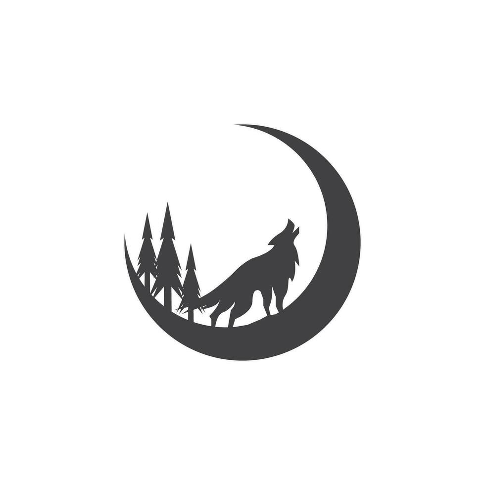 lobo silueta icono y símbolo vector modelo ilustración