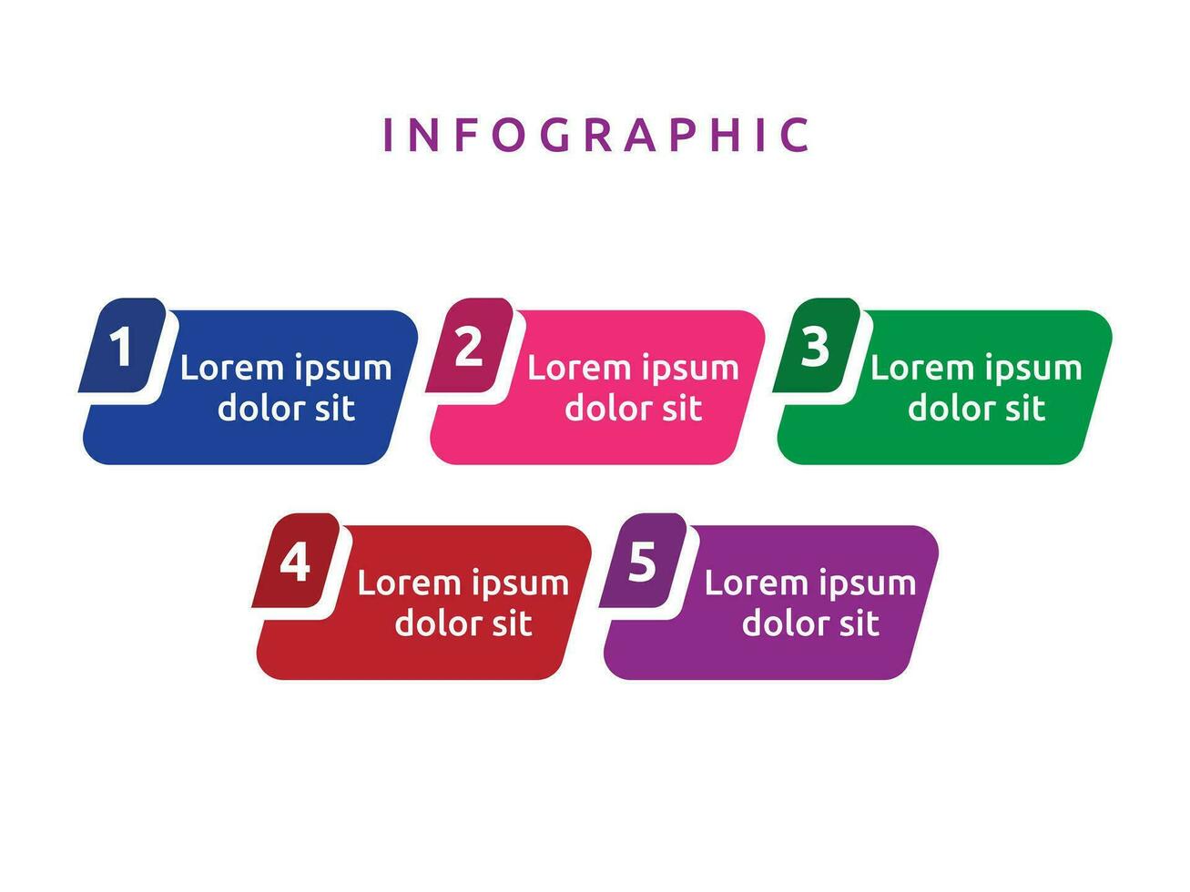 Vector blank business diagram infographics template element design chart step by step