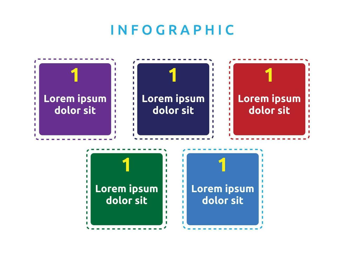 Vector blank business diagram infographics template element design chart step by step