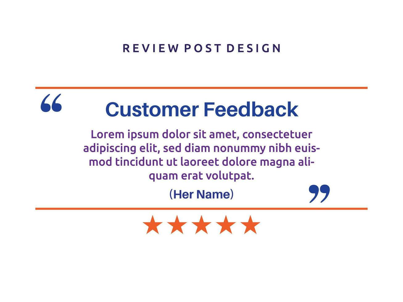 Vector customer feedback review social media post design template