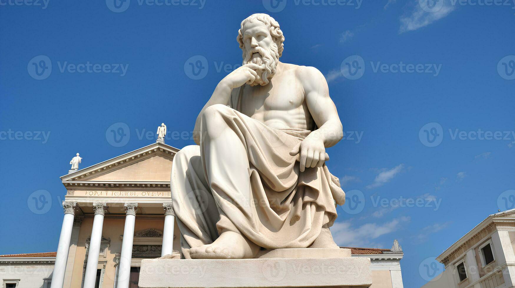 Socrates statue in Athens in front of the National Academy photo