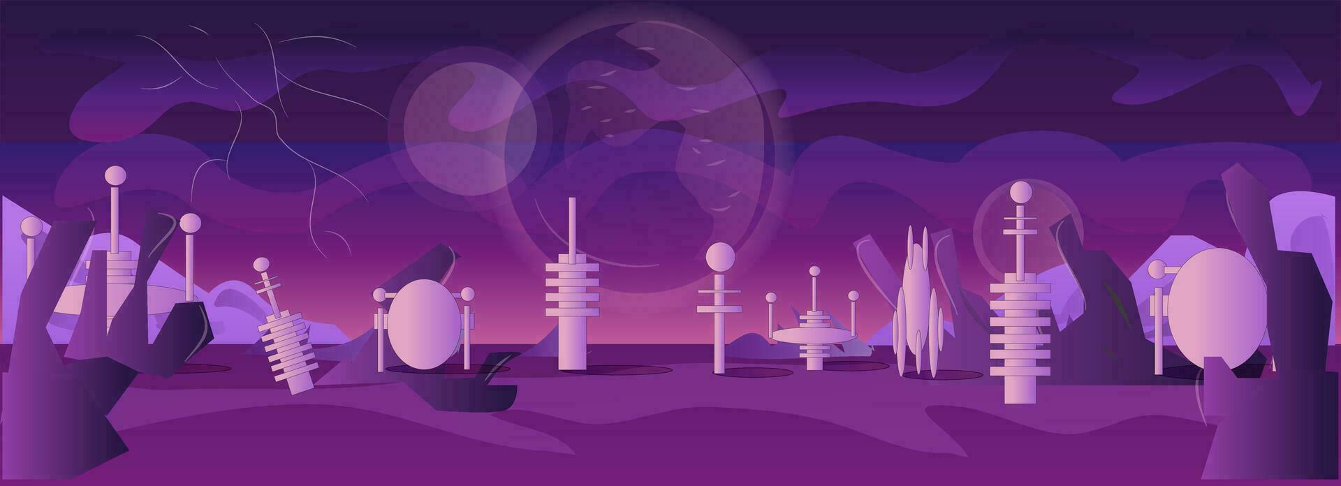Alien City Game Background vector