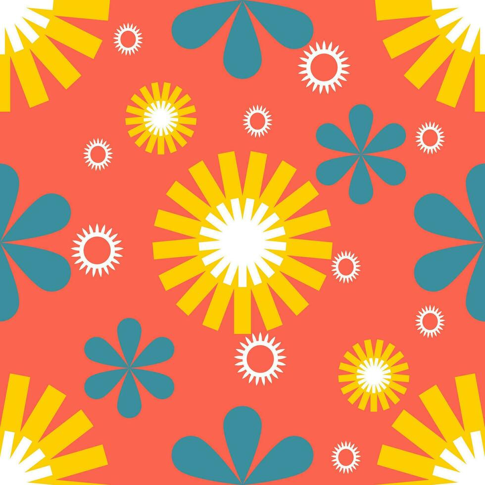 colorful abstract seamless patterns with flowers. Hand drawn vector illustrations. Every pattern is isolated