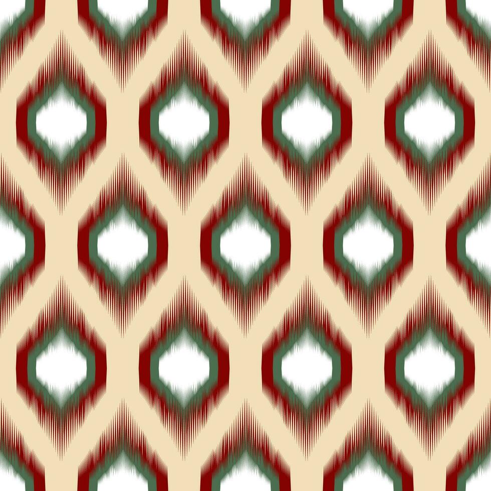 africano ikat cachemir bordado en amarillo fondo, tradicional sin costura geométrico patrón, azteca resumen modelo. vector