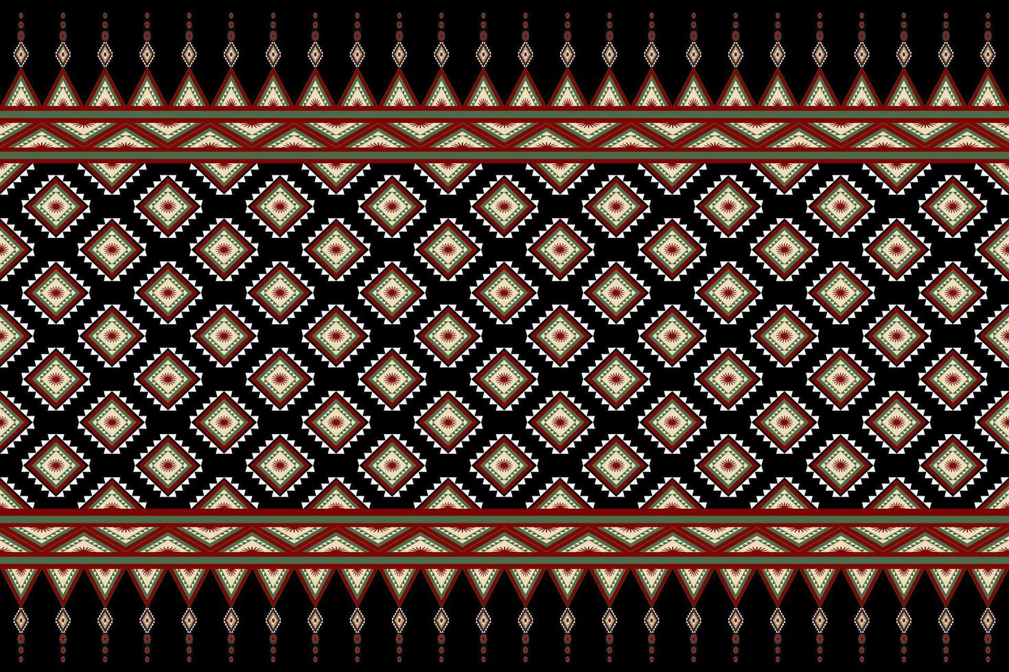 diseño tradicional de patrón étnico geométrico para fondo, alfombra, papel pintado, ropa, envoltura, batik, tela, sarong, estilo de bordado de ilustración vectorial. vector