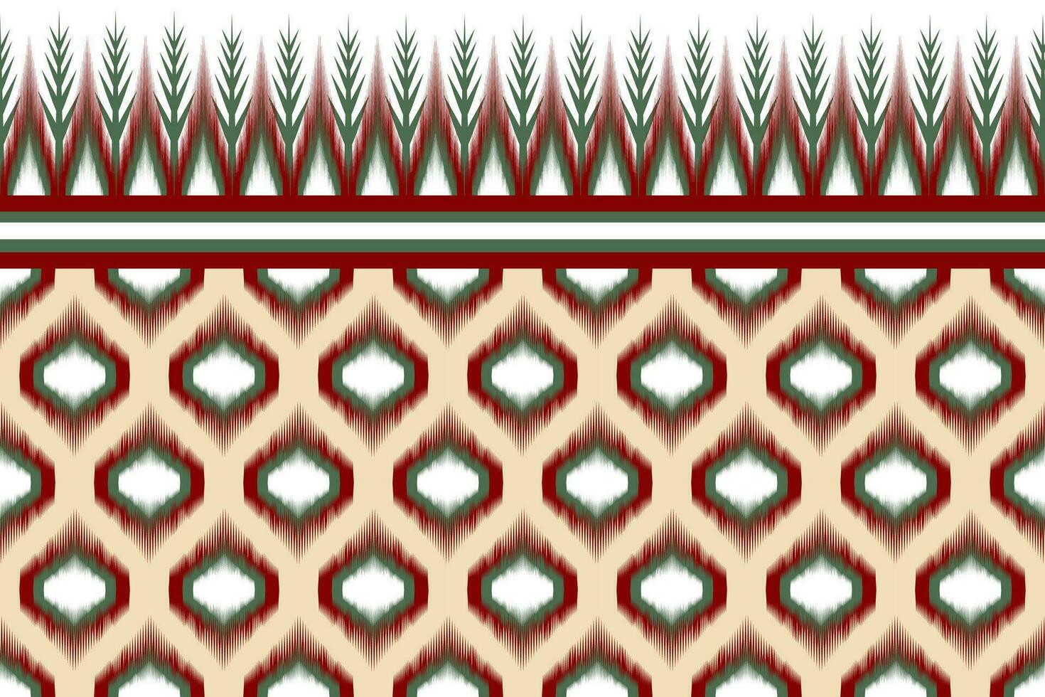 africano ikat cachemir bordado en amarillo fondo, tradicional sin costura geométrico patrón, azteca resumen modelo. vector