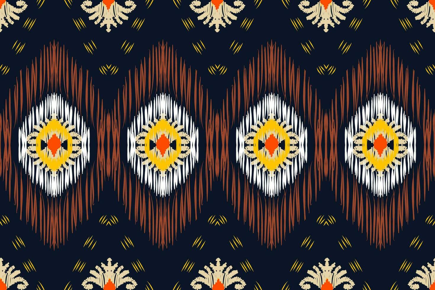 Seamless pattern, traditional ethnic pattern on dark blue background, aztec abstract vector pattern