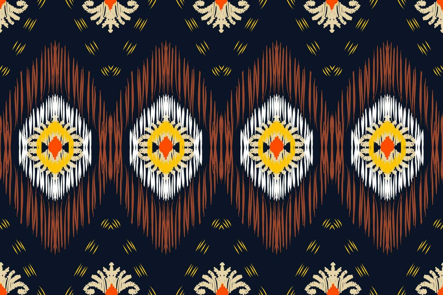 Seamless pattern, traditional ethnic pattern on dark blue background, aztec abstract vector pattern