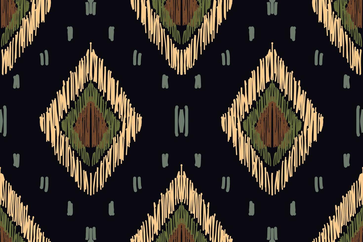 African Ikat paisley embroidery on black background.geometric ethnic oriental seamless pattern traditional.Aztec style abstract vector.design for vector