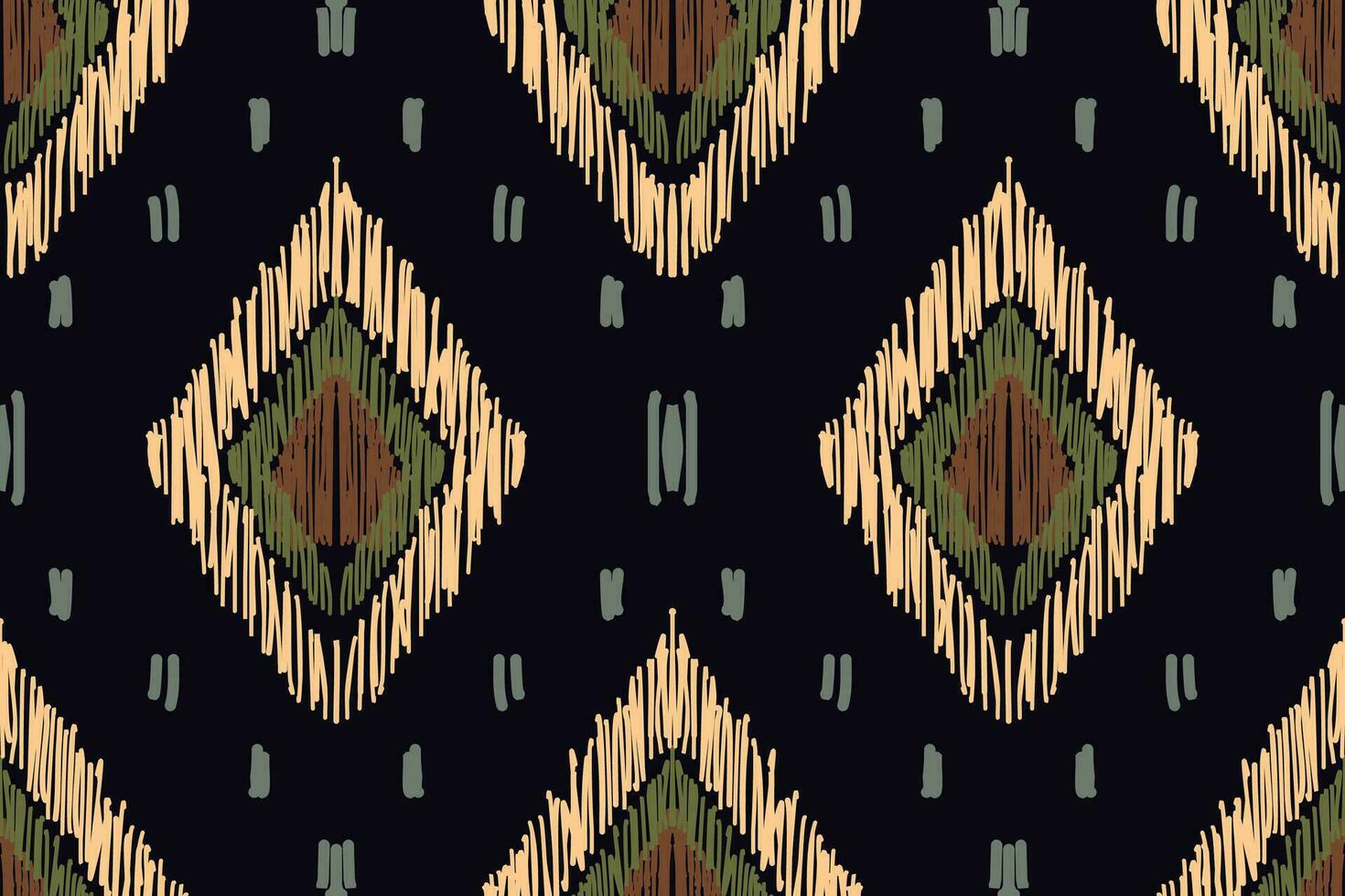 African Ikat paisley embroidery on black background.geometric ethnic oriental seamless pattern traditional.Aztec style abstract vector.design for vector