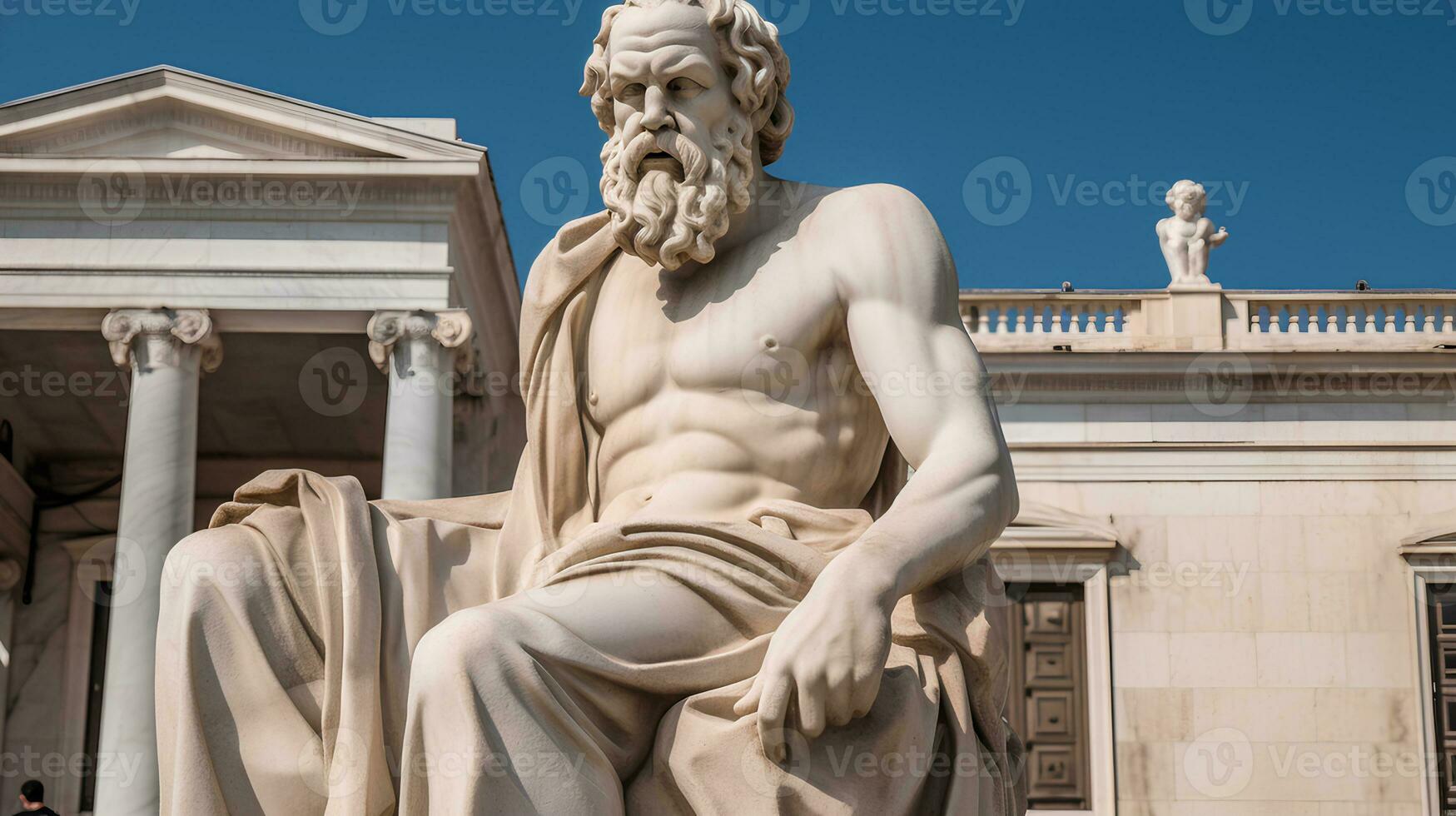 Socrates statue in Athens in front of the National Academy photo