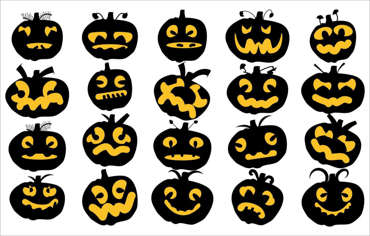 Vector halloween silhouette element collection