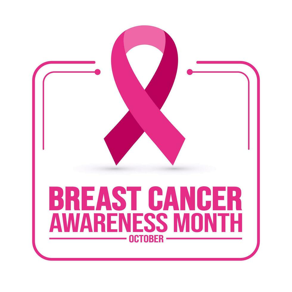 October is breast cancer awareness month social media post banner design template set. Holiday concept. background, banner, placard, card, and poster design template with ribbon and text inscription. vector