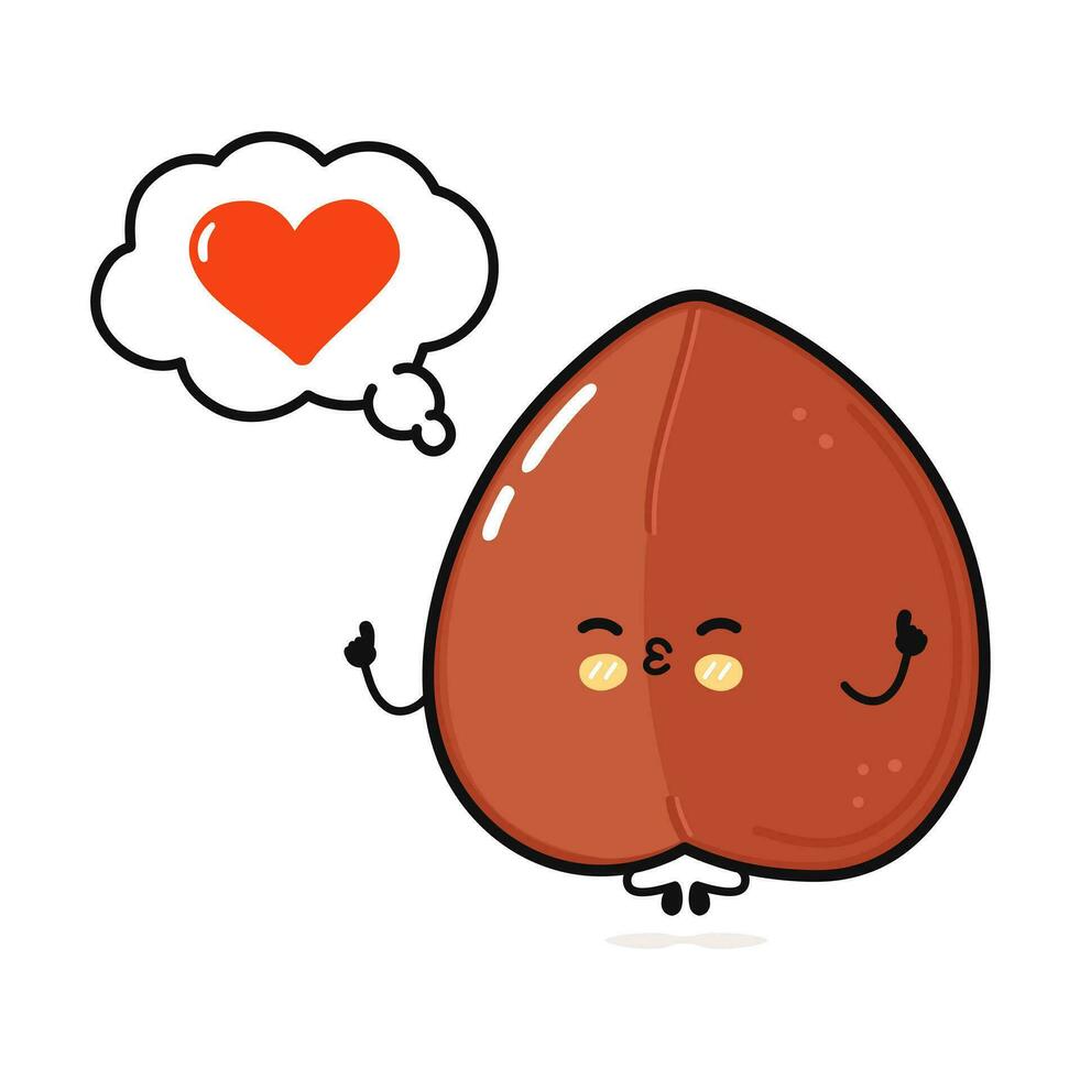 Buckwheat doing yoga with speech bubble. Vector hand drawn cartoon kawaii character illustration icon. Isolated on white background. Buckwheat in love character concep