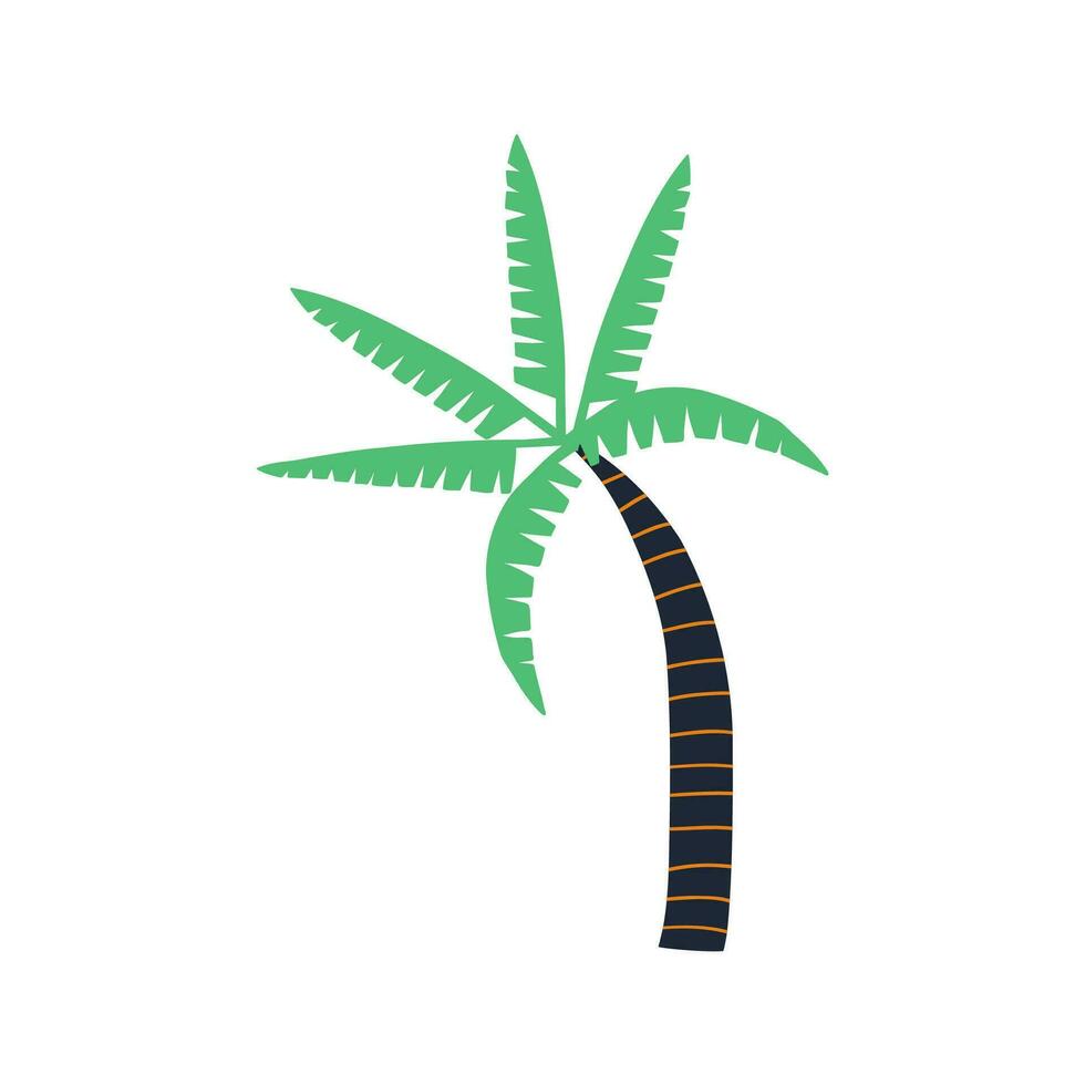 mano dibujado palma árbol en plano estilo. vector ilustración.