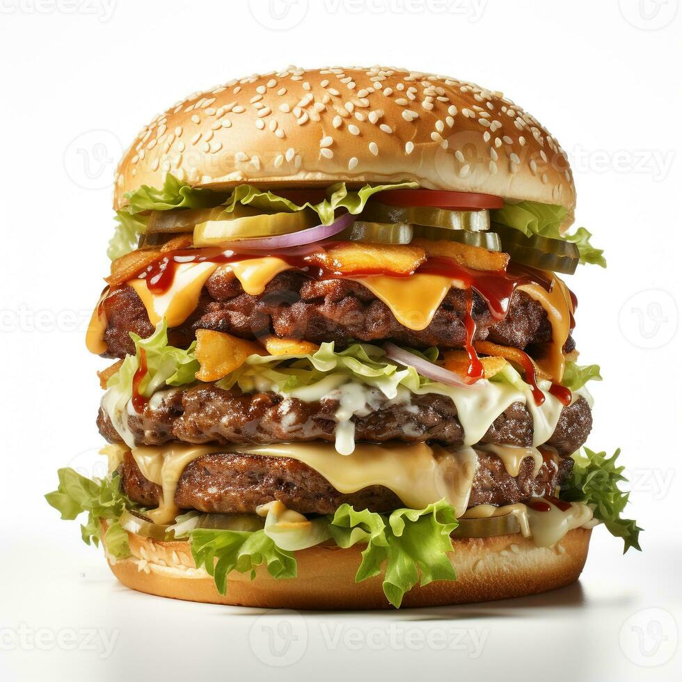 burger food on white background photo