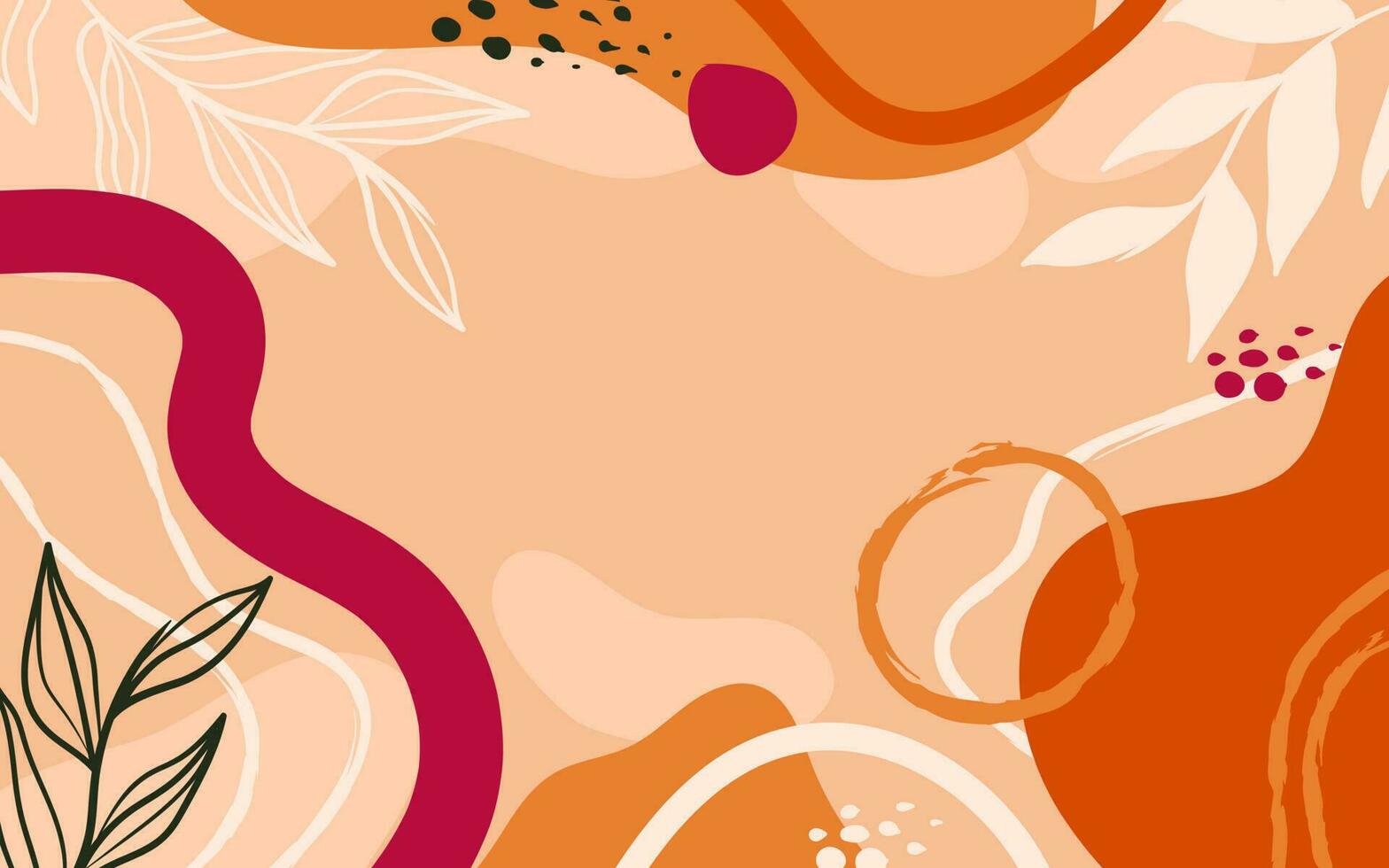 Hand drawn aesthetic abstract minimalist background vector