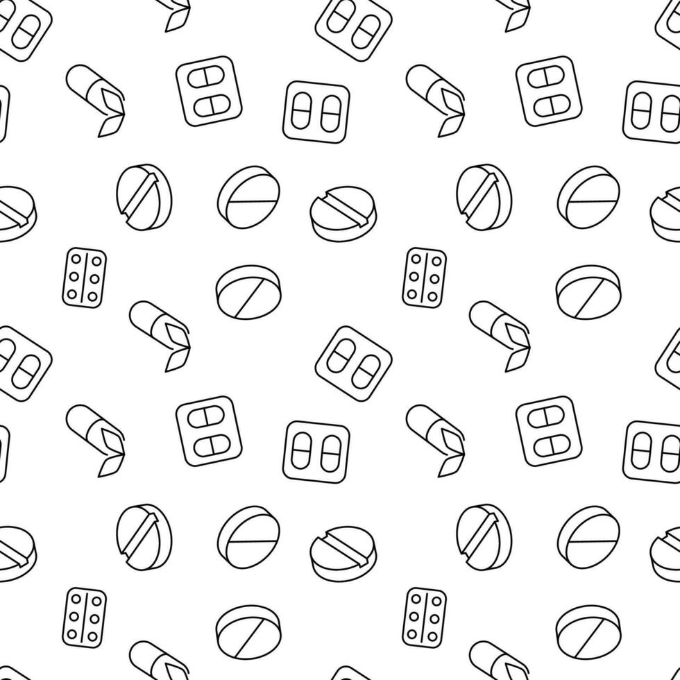 Homeopathy and Vitamins Seamless Pattern for Printing and Wrapping vector