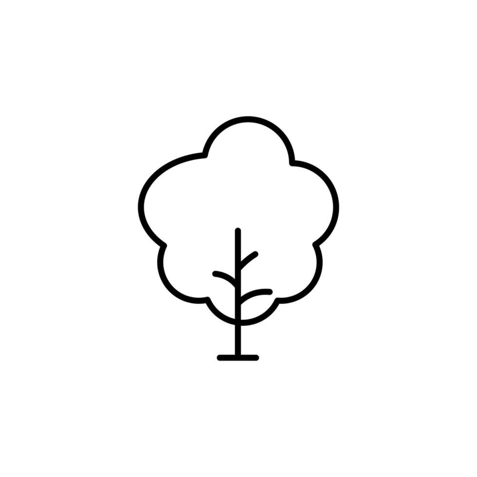 Forest Tree Simple Outline Icon. Perfect for web sites, books, stores, shops. Editable stroke in minimalistic outline style vector