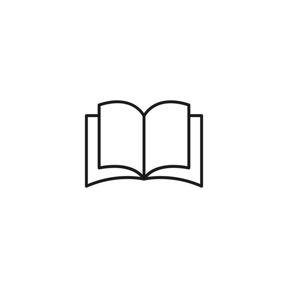 Opened Book Vector Line Sign. Perfect for web sites, books, stores, shops. Editable stroke in minimalistic outline style