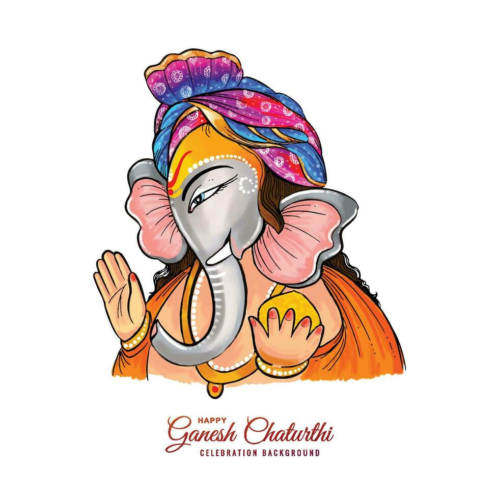 encantador señor ganesha para ganesh chaturthi tarjeta antecedentes vector