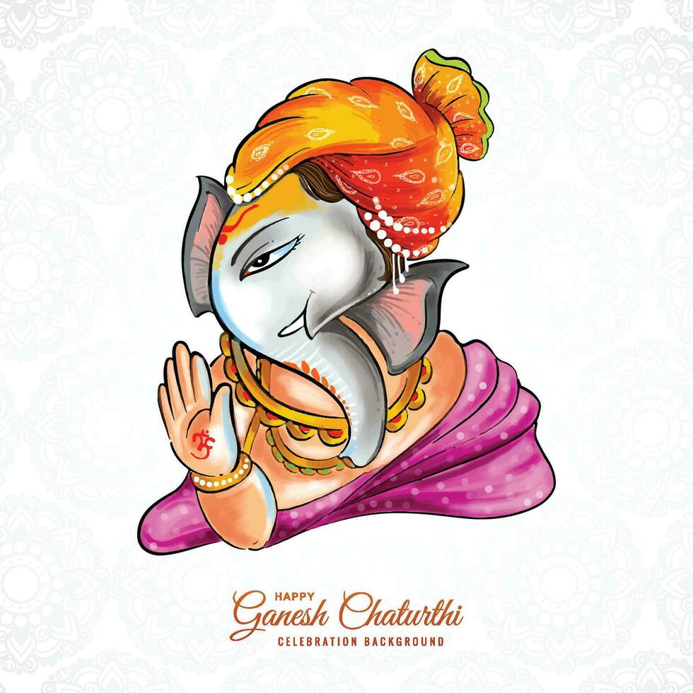 Lord ganesh chaturthi indian festival card background vector