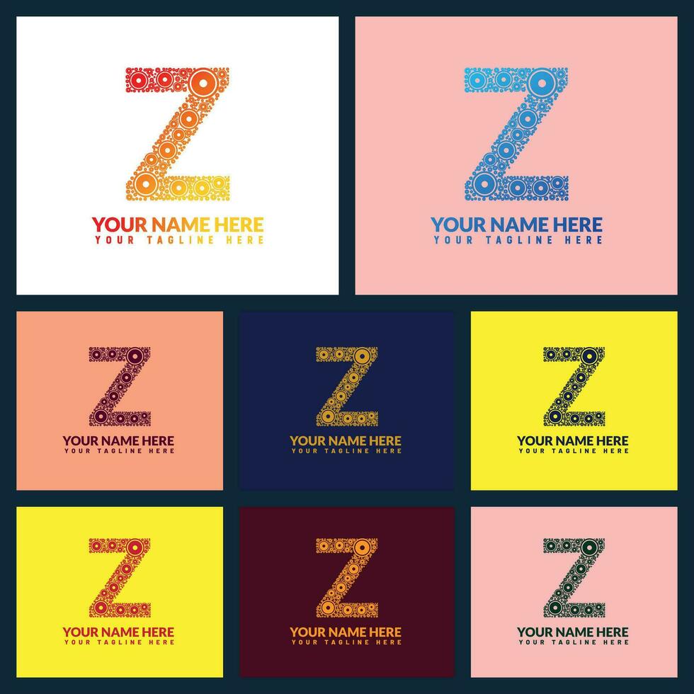 Z letter logo and z text logo and z word logo design. vector