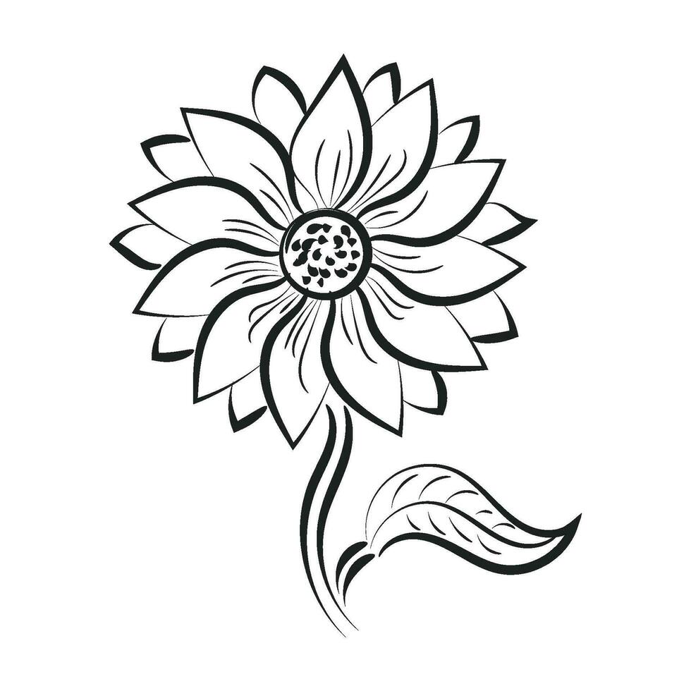 Flower Line Art for print vector