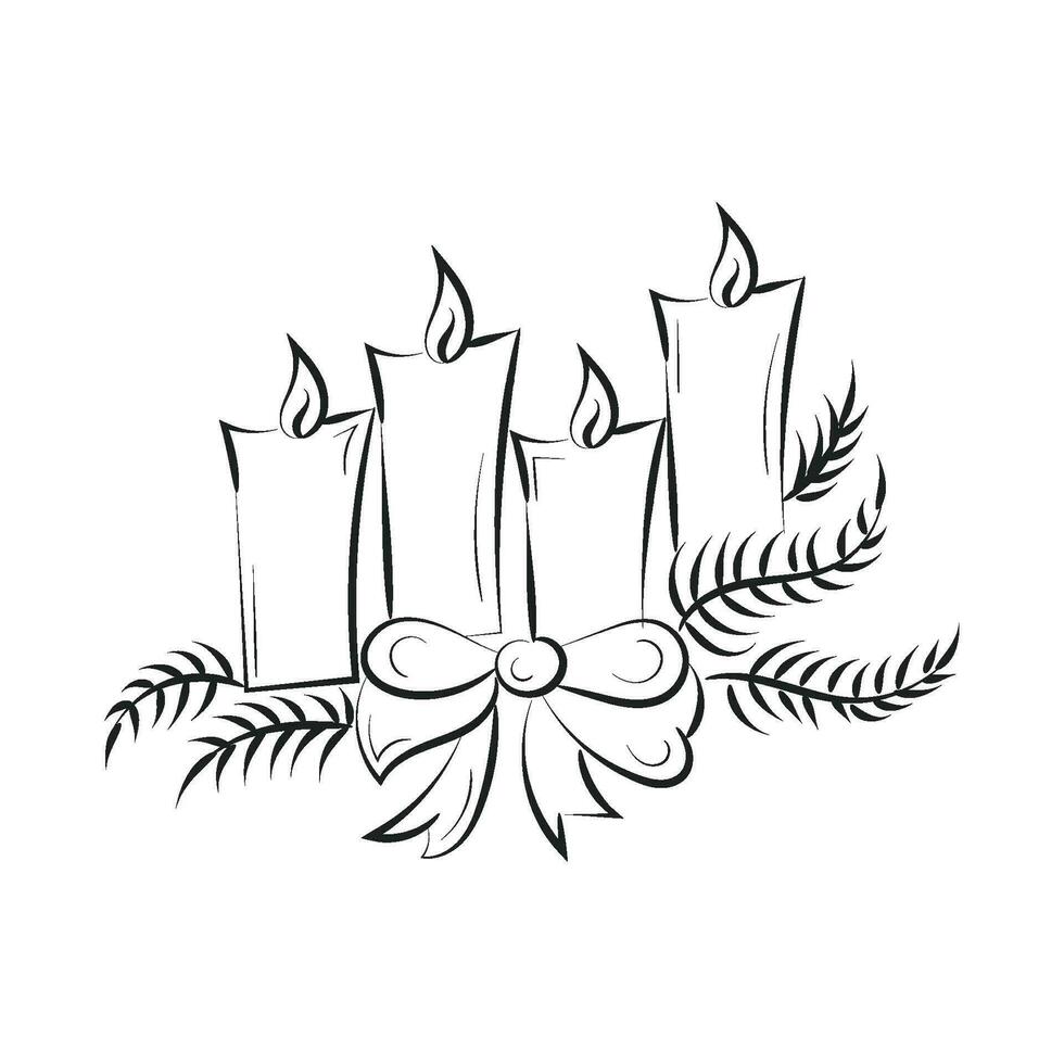 Christmas Candle Holy Light. Advent Wreath for print or use as poster, card, flyer or T Shirt vector