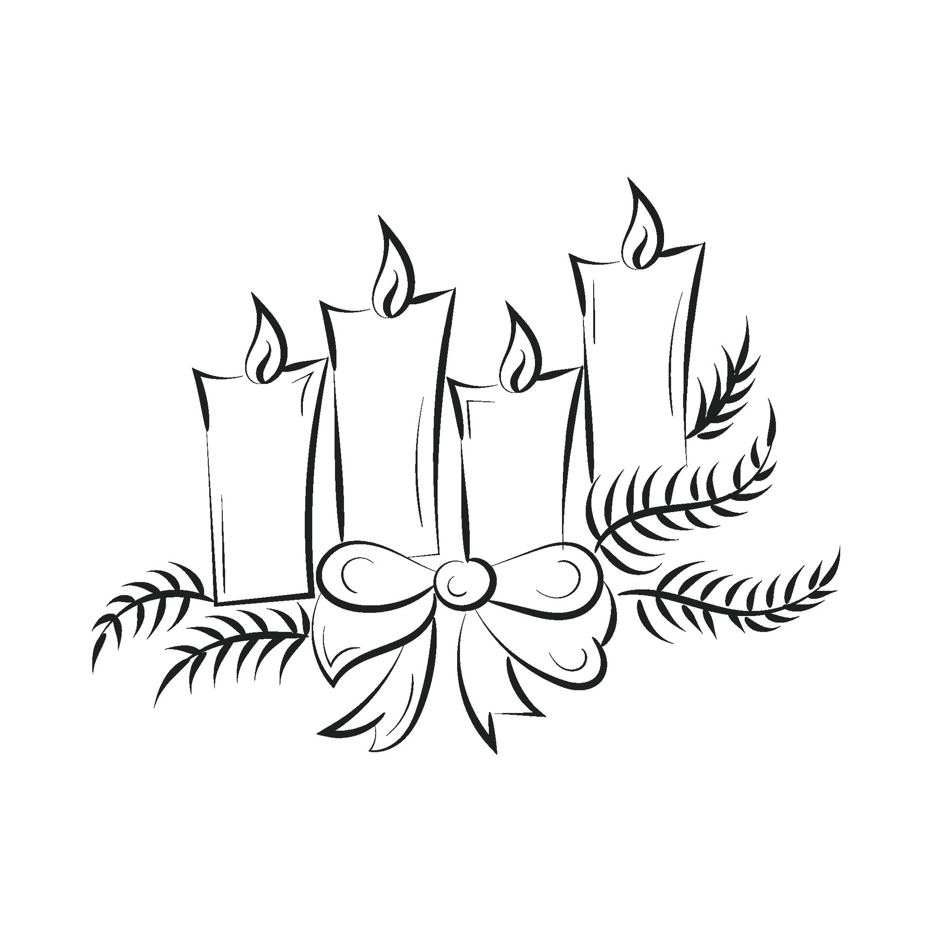 Christmas Candle Holy Light. Advent Wreath for print or use as poster