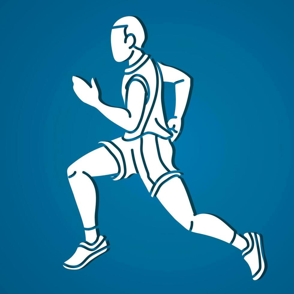 A Man Running Marathon Runner vector