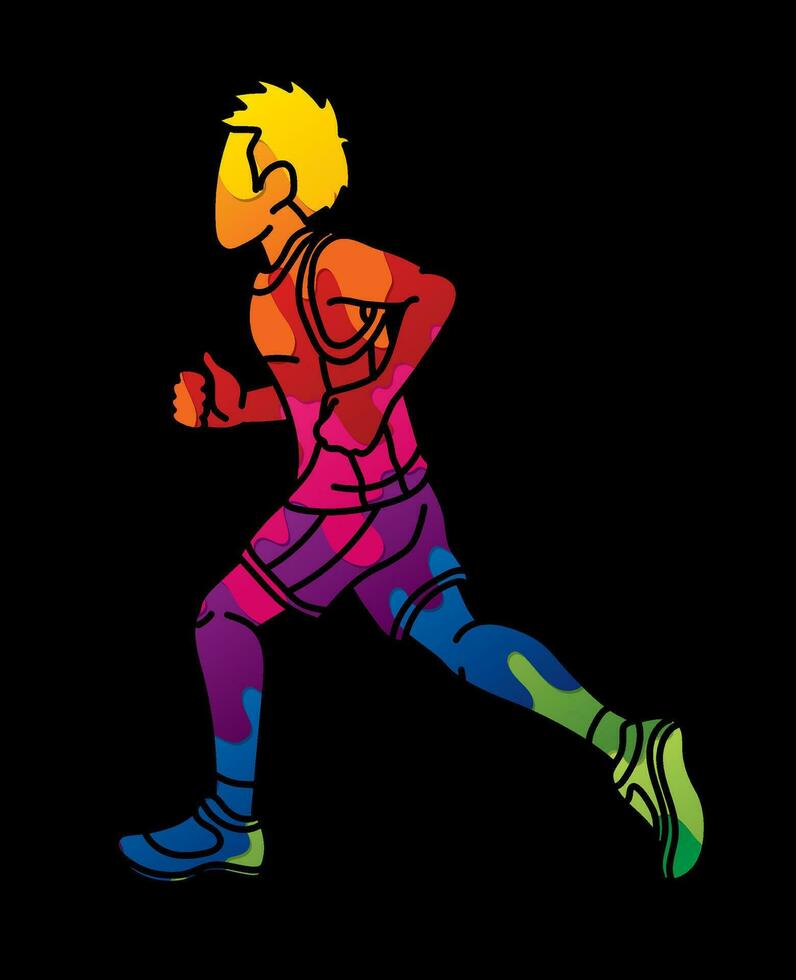 A Boy Running Child Runner vector