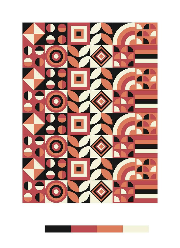 a pattern with geometric shapes and colors vector